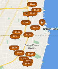 Gas prices map